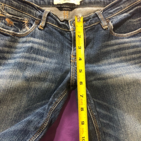 ABERCROMBIE Denim Jeans Sz 14 W29 L37 I30 Straight Leg Slim Fit - Picture 6 of 8
